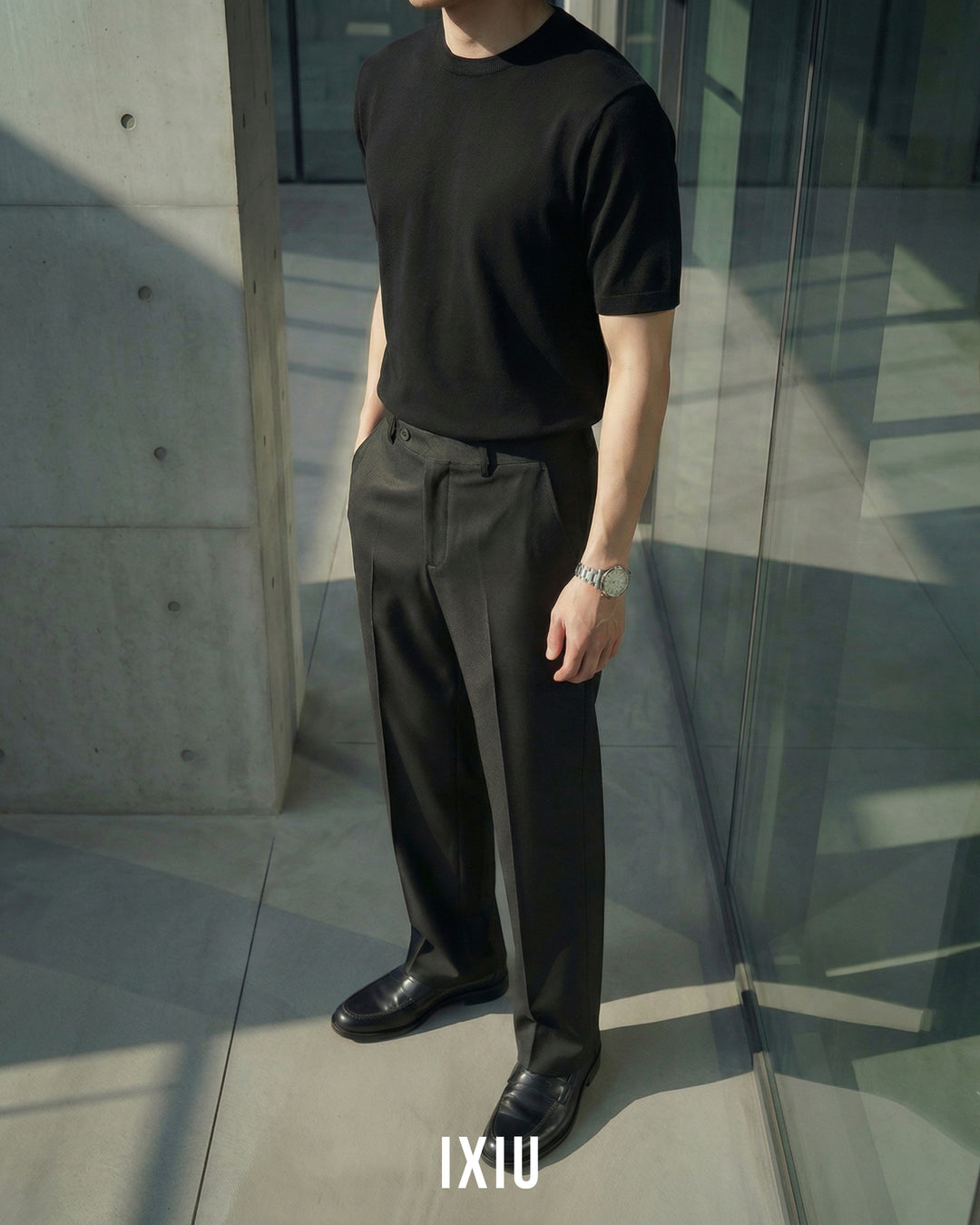 【至高のドレープ】モダン・ビジカジストレートスラックス（韓国ミニマル）
