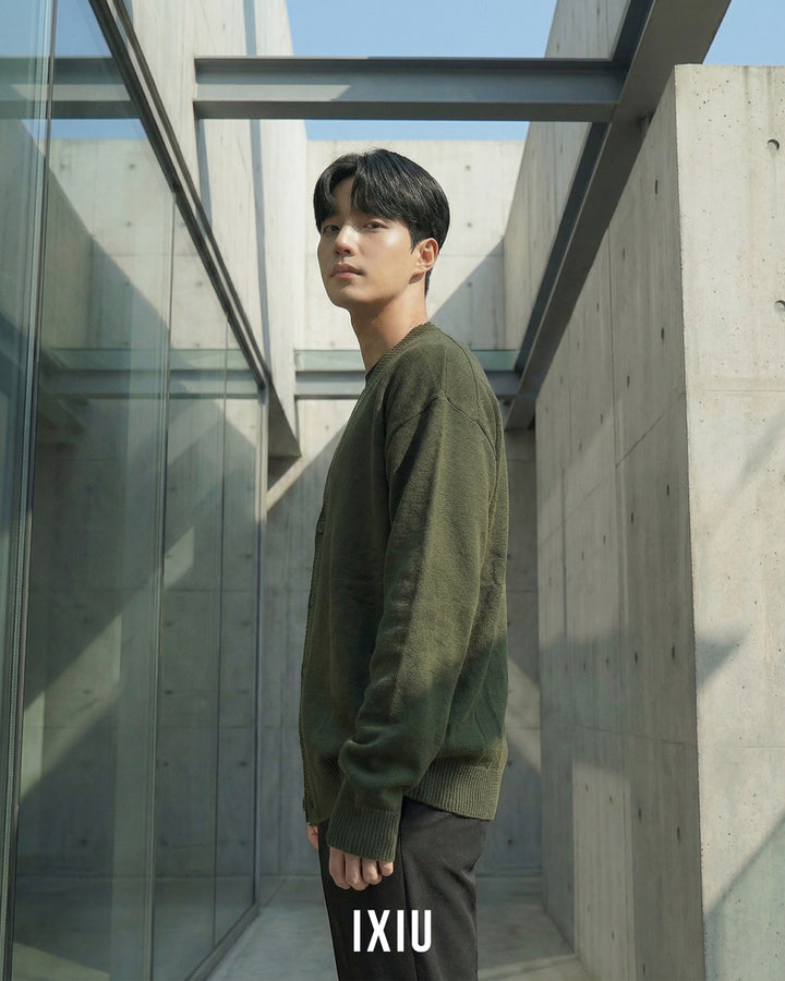 【静かなる品格】Vネック・オールドマネー・ニットカーディガン（韓国ミニマル）