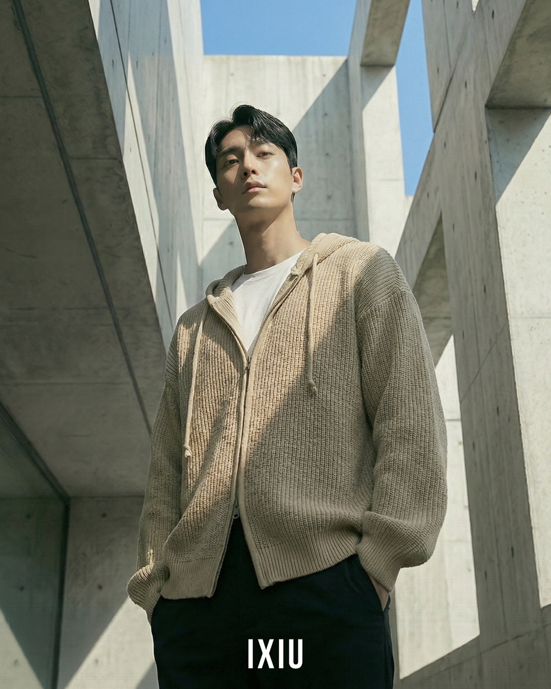 【極上の落ち感】オーバーサイズ・フーデッドニットカーディガン（韓国ミニマル）