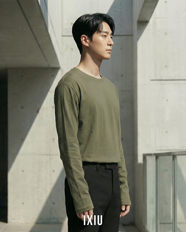 【至高の日常着】プレミアムスムース・ベーシックロンT（韓国ミニマル）