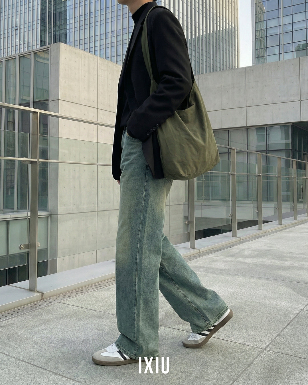 【熟成の風合い】ヴィンテージ・ウォッシュ・ストレートデニム（韓国ミニマル）