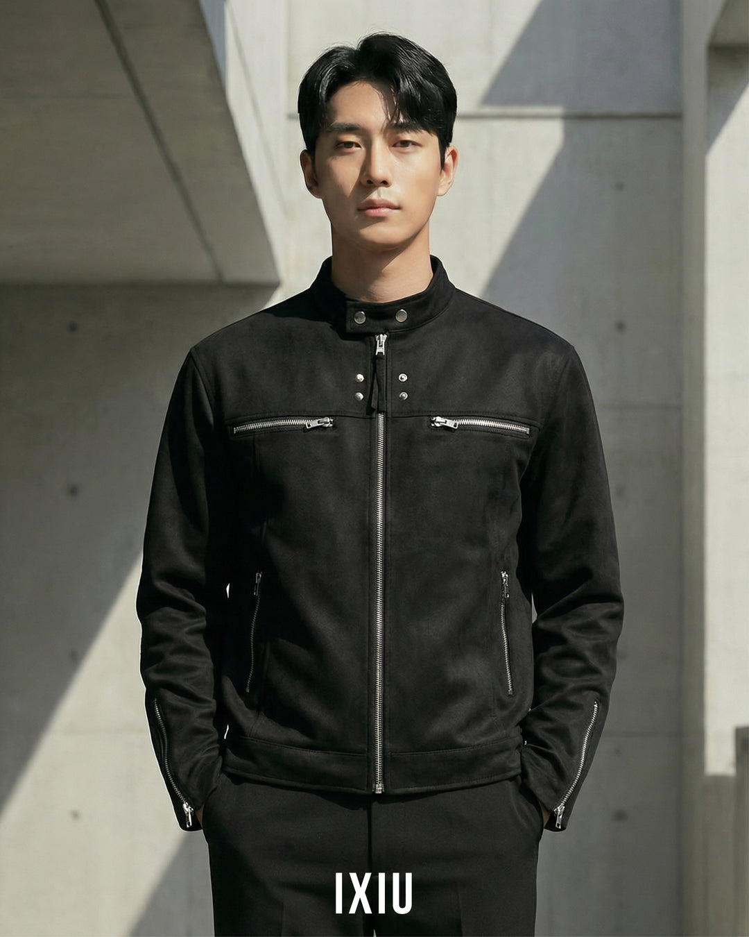 【都会的ギミック】プレミアム・テック・スタンドジャケット（韓国ミニマル）