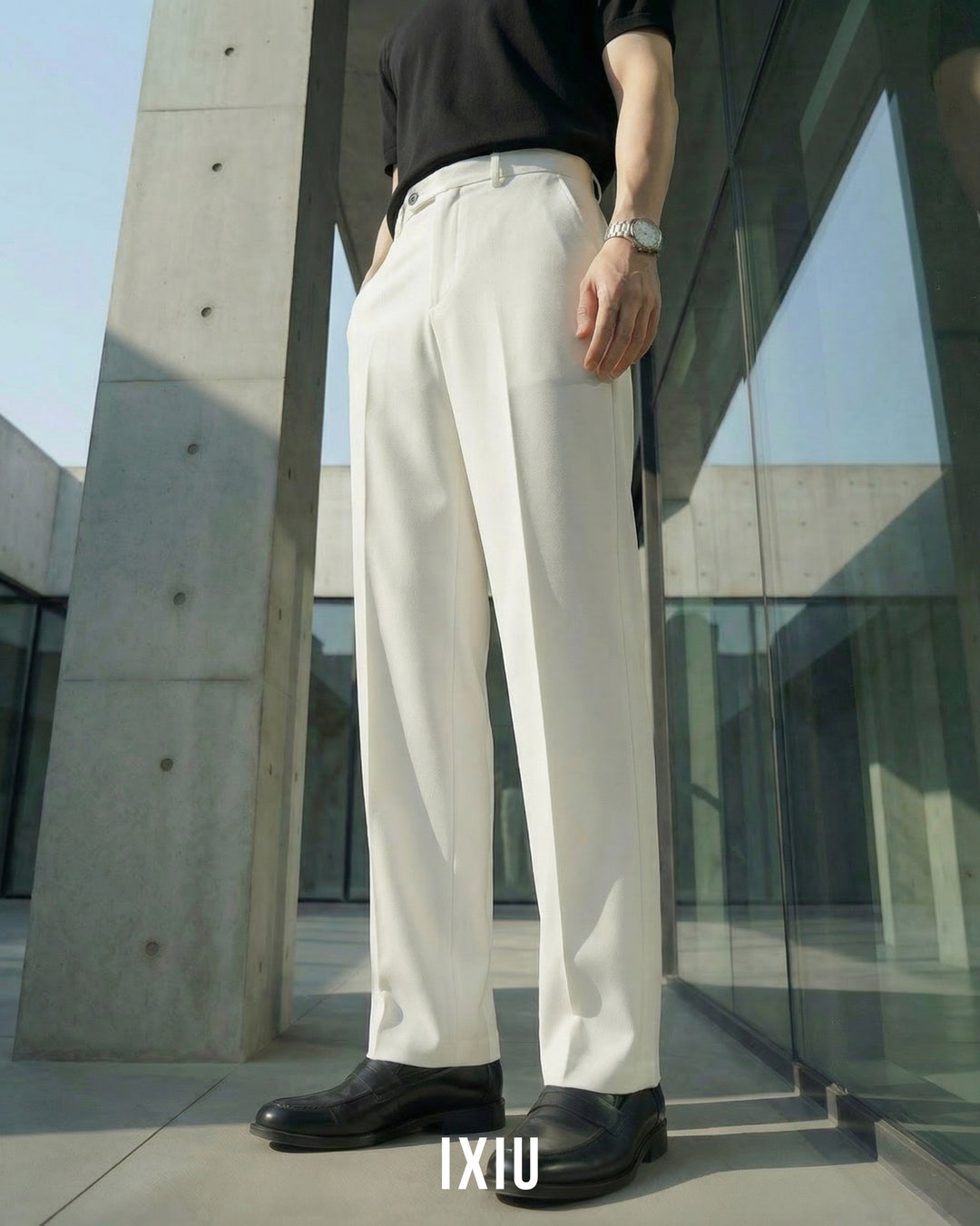 【至高のドレープ】モダン・ビジカジストレートスラックス（韓国ミニマル）