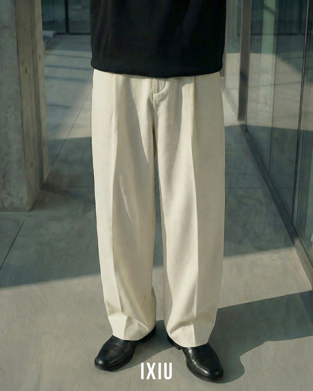 【極厚の直線美】クリーンフィット・ヘビーウェイトスラックス（韓国ミニマル）