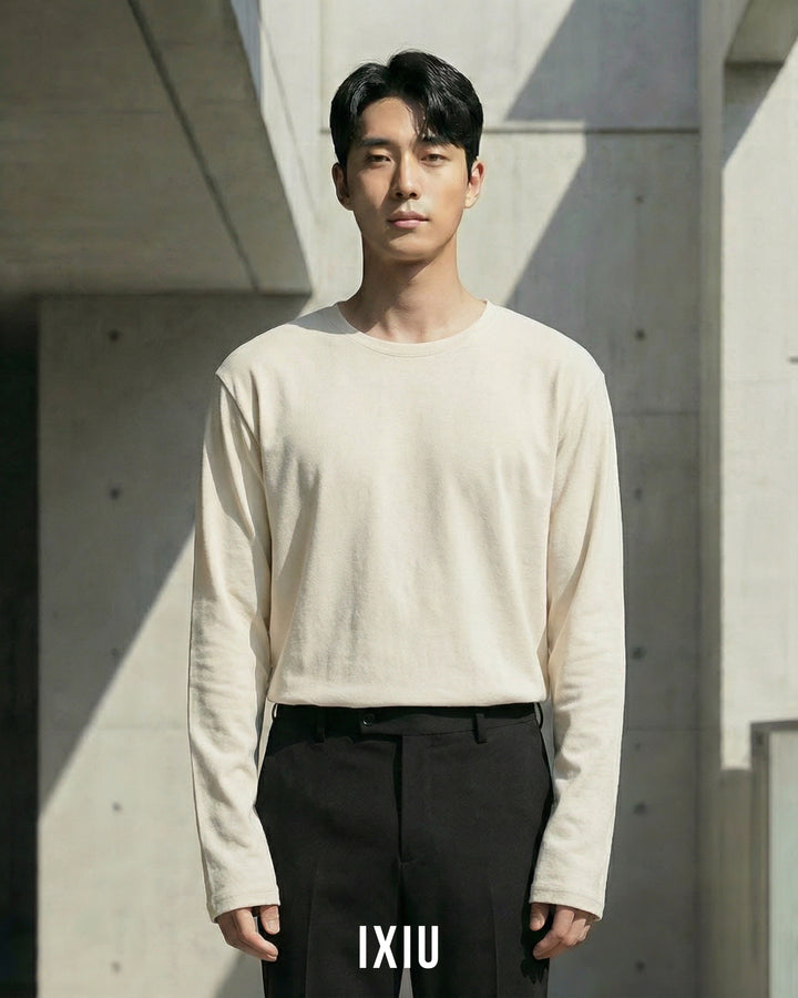 【至高の日常着】プレミアムスムース・ベーシックロンT（韓国ミニマル）