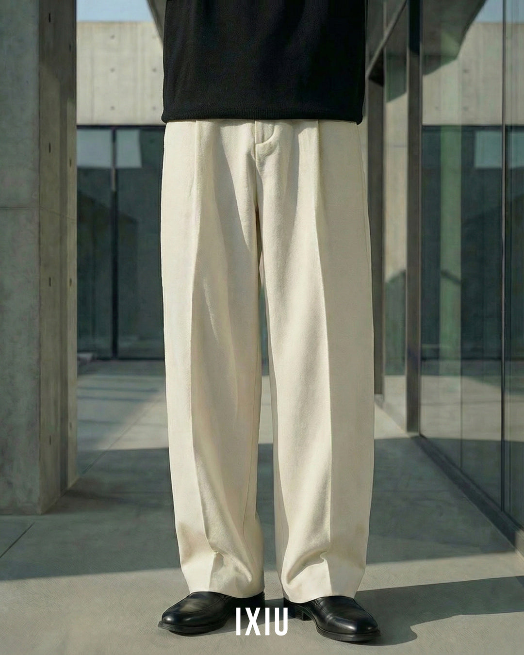 【極厚の直線美】クリーンフィット・ヘビーウェイトスラックス（韓国ミニマル）