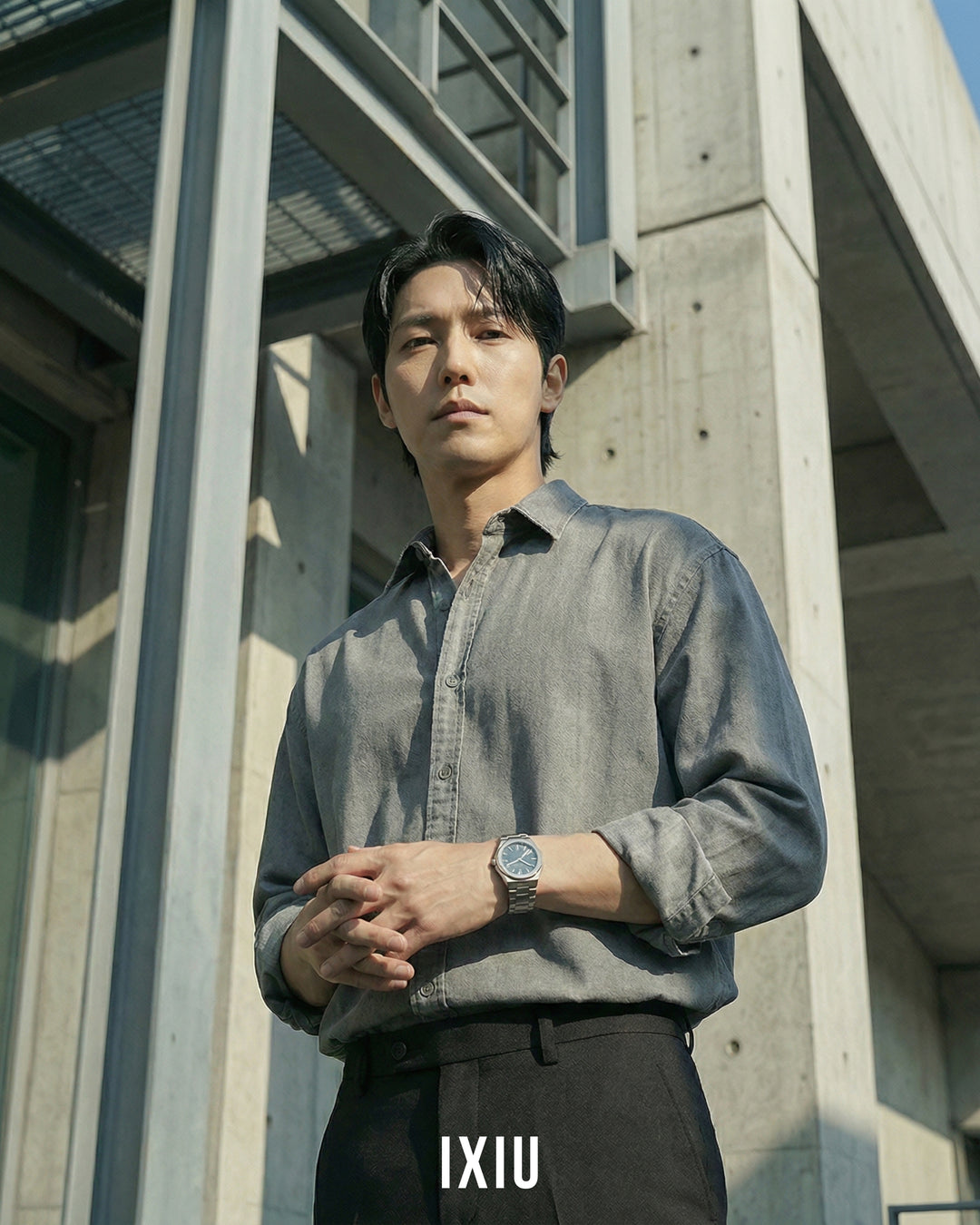 【洗練された色落ち】プレミアム・デニムオーバーシャツ（韓国ミニマル）