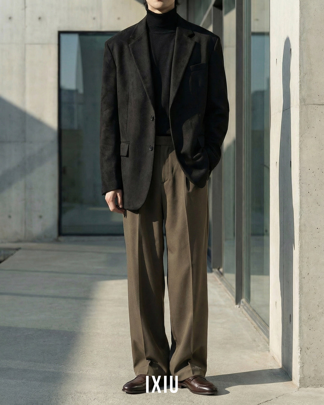 【至高の落ち感】サイド・アジャスター・アイスシルクスラックス（韓国ミニマル）