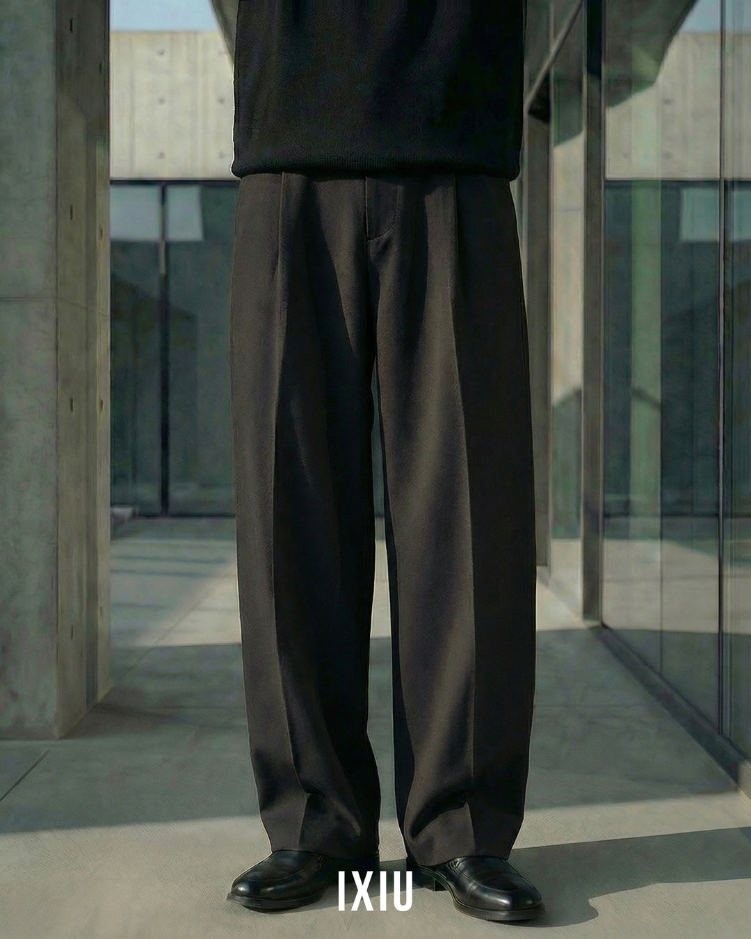 【極厚の直線美】クリーンフィット・ヘビーウェイトスラックス（韓国ミニマル）