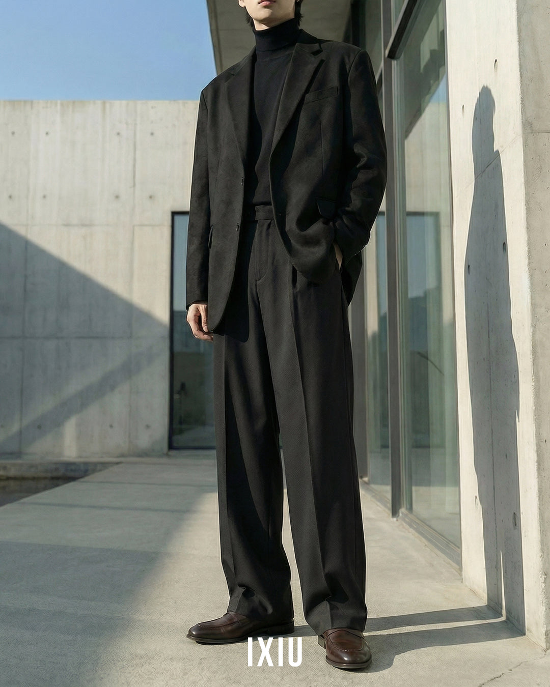 【至高の落ち感】サイド・アジャスター・アイスシルクスラックス（韓国ミニマル）