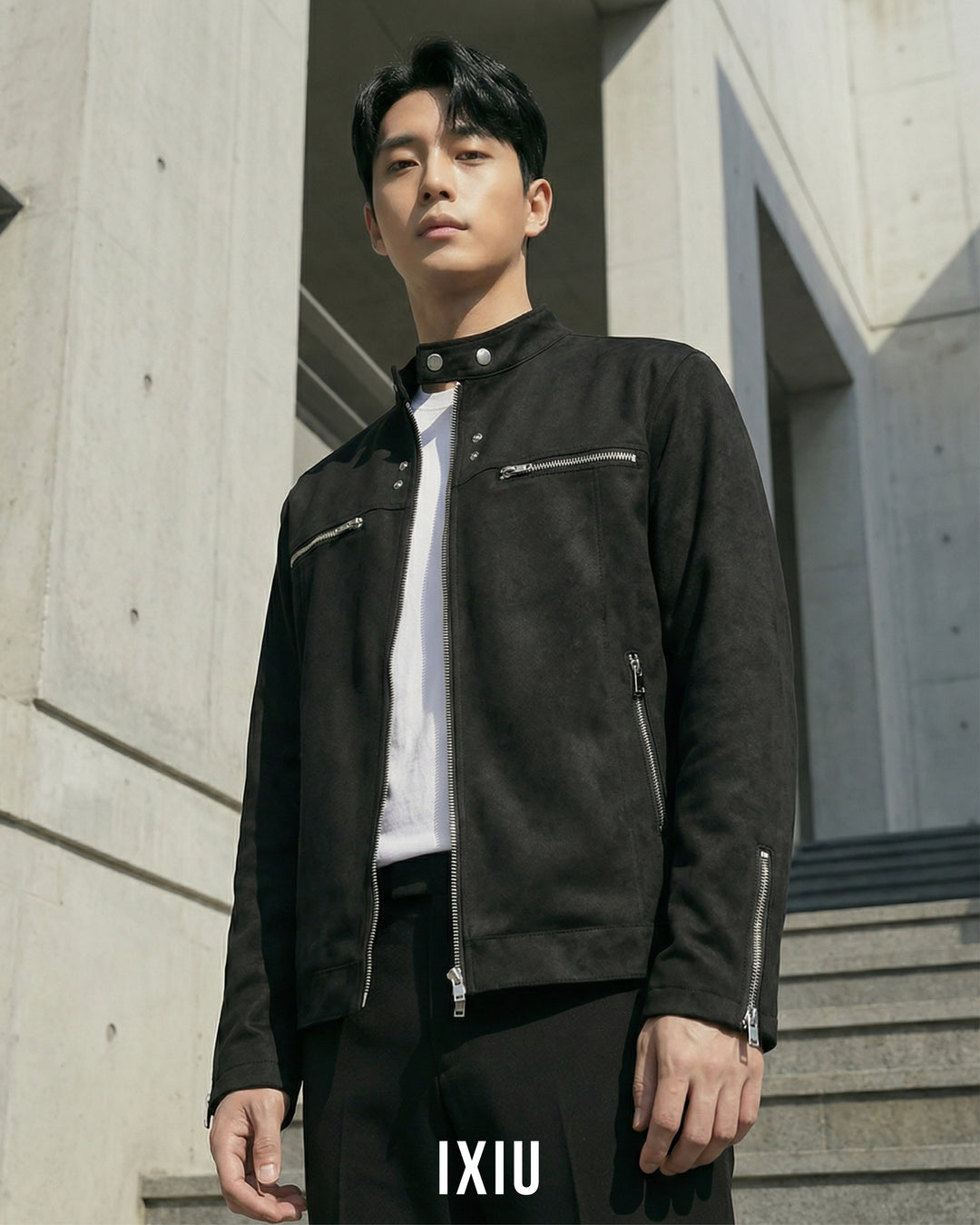 【都会的ギミック】プレミアム・テック・スタンドジャケット（韓国ミニマル）