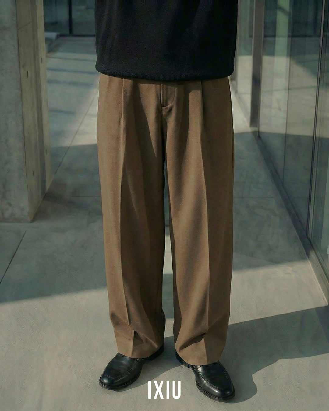 【極厚の直線美】クリーンフィット・ヘビーウェイトスラックス（韓国ミニマル）