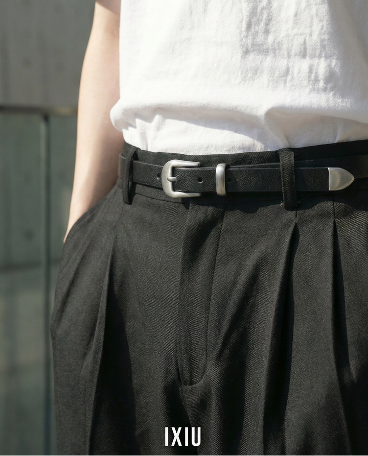 【静かなる主張】ヴィンテージマットシルバー・ミニマルベルト（韓国ミニマル）