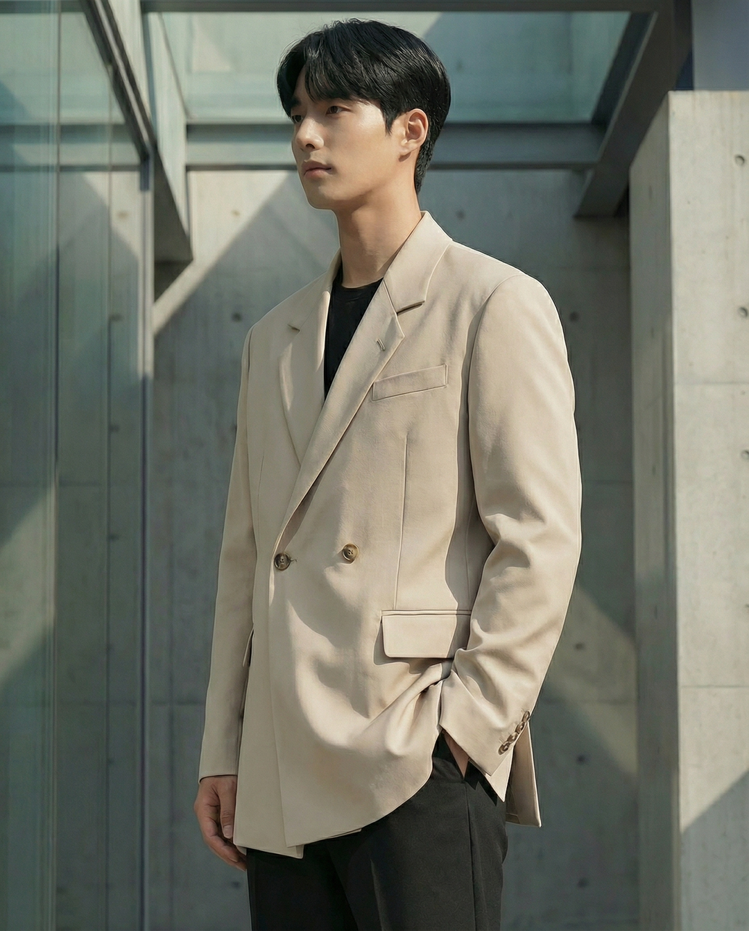 【都会的な色気】モダン・カジュアルブレザー（韓国ミニマル）