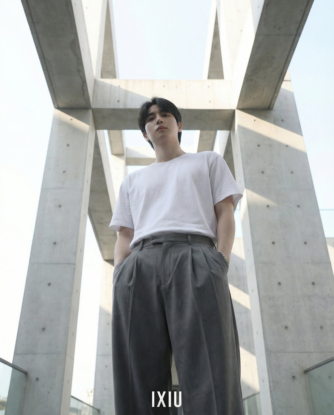 【春の微風】クリーンフィット・ドレープワイドスラックス（韓国ミニマル）