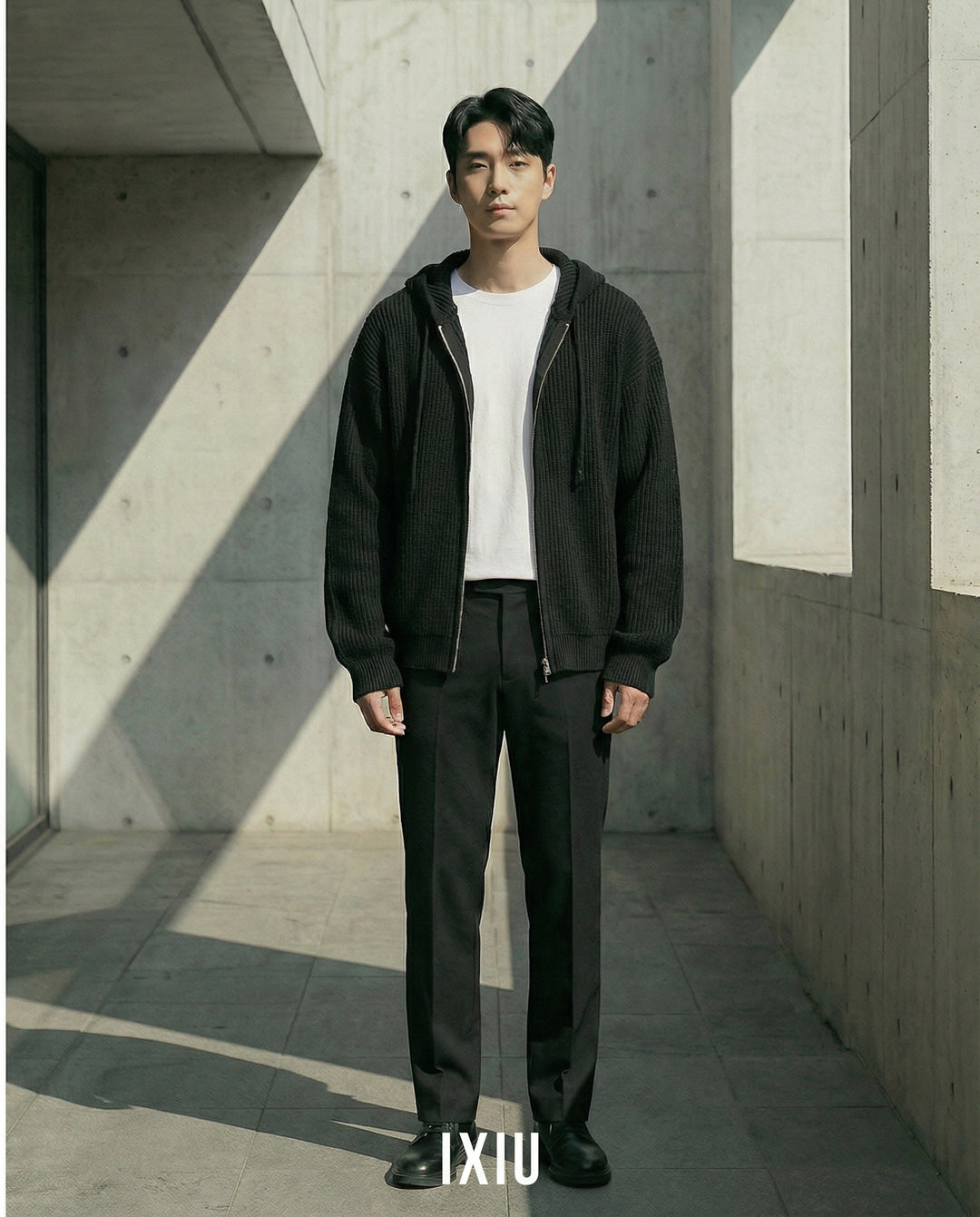 【極上の落ち感】オーバーサイズ・フーデッドニットカーディガン（韓国ミニマル）