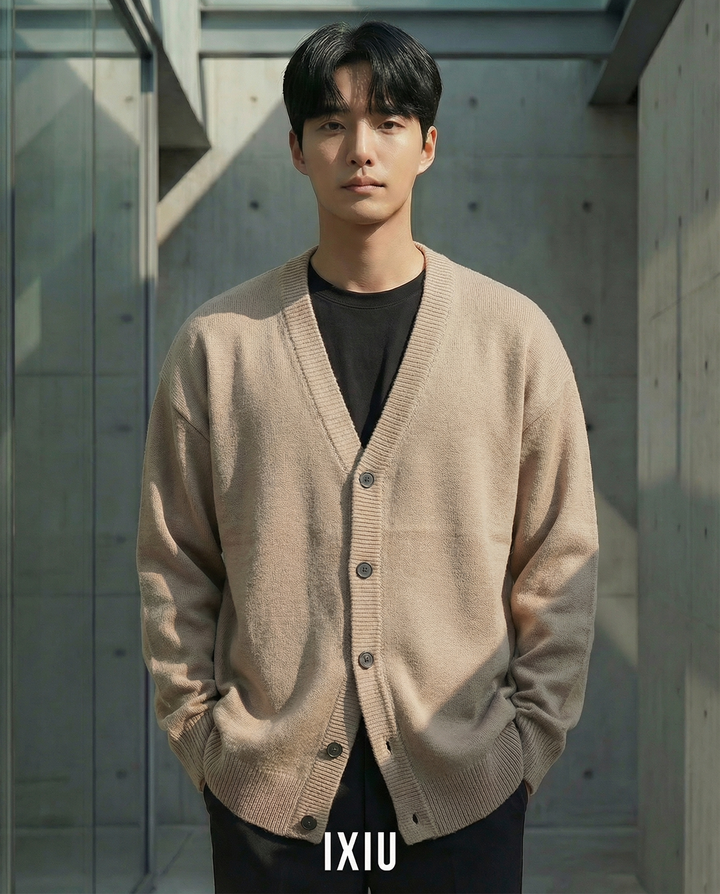 【静かなる品格】Vネック・オールドマネー・ニットカーディガン（韓国ミニマル）