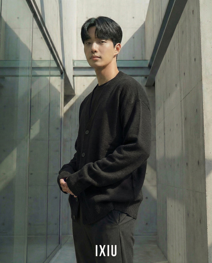 【静かなる品格】Vネック・オールドマネー・ニットカーディガン（韓国ミニマル）