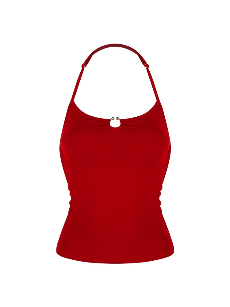 Chain Strap Halter Crop Top with Built-In Bra Pads – Sexy Summer Sleeveless Cami (Available in 2 Colors)