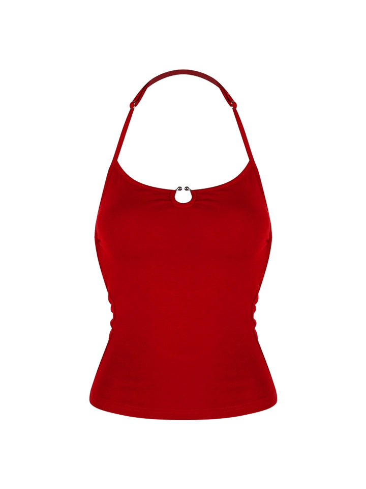 Chain Strap Halter Crop Top with Built-In Bra Pads – Sexy Summer Sleeveless Cami (Available in 2 Colors)