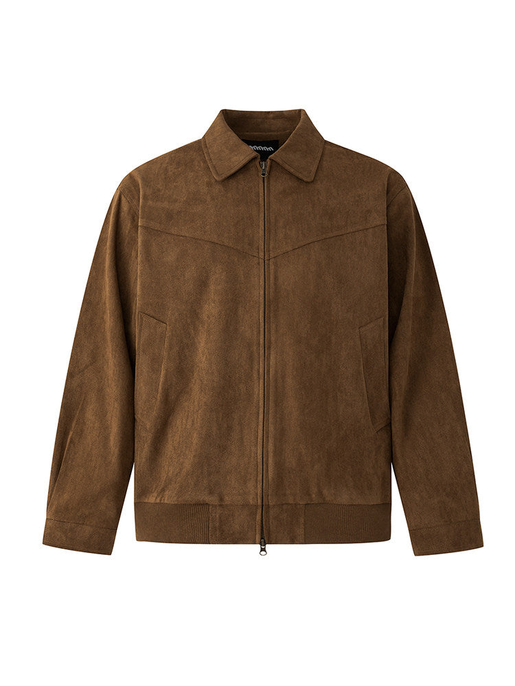 【至高の質感】ヴィンテージ・フェイクスウェードブルゾン（韓国ミニマル）