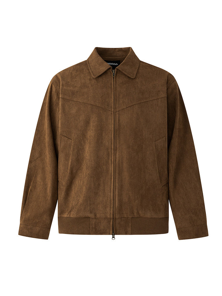 【至高の質感】ヴィンテージ・フェイクスウェードブルゾン（韓国ミニマル）