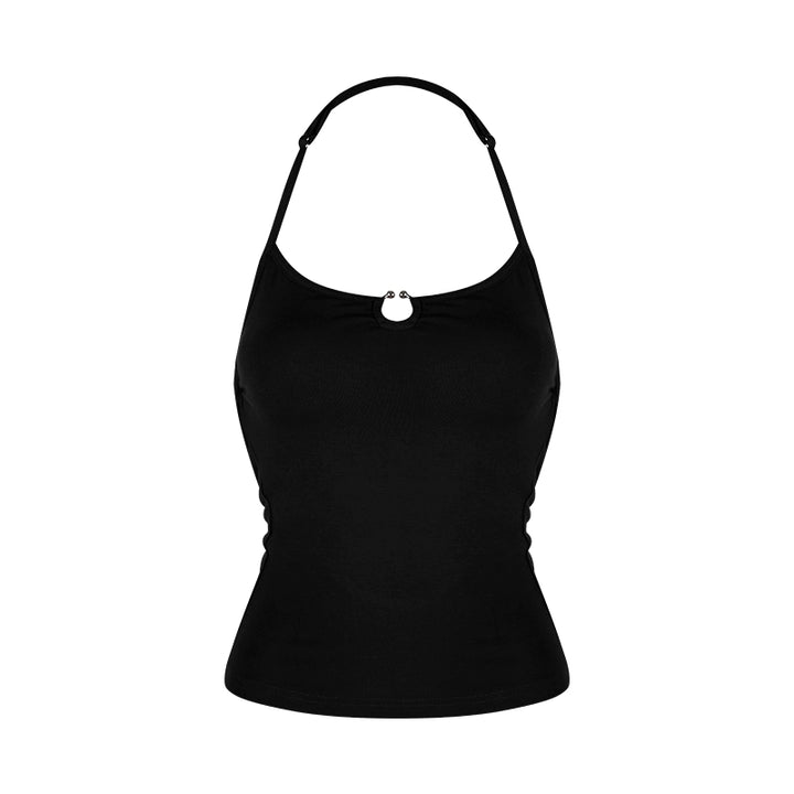 Chain Strap Halter Crop Top with Built-In Bra Pads – Sexy Summer Sleeveless Cami (Available in 2 Colors)
