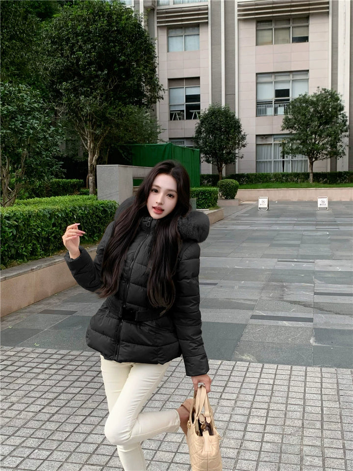 White Faux Fur Hooded Puffer Jacket – Warm Quilted Winter Coat (Available in 2 Colors)