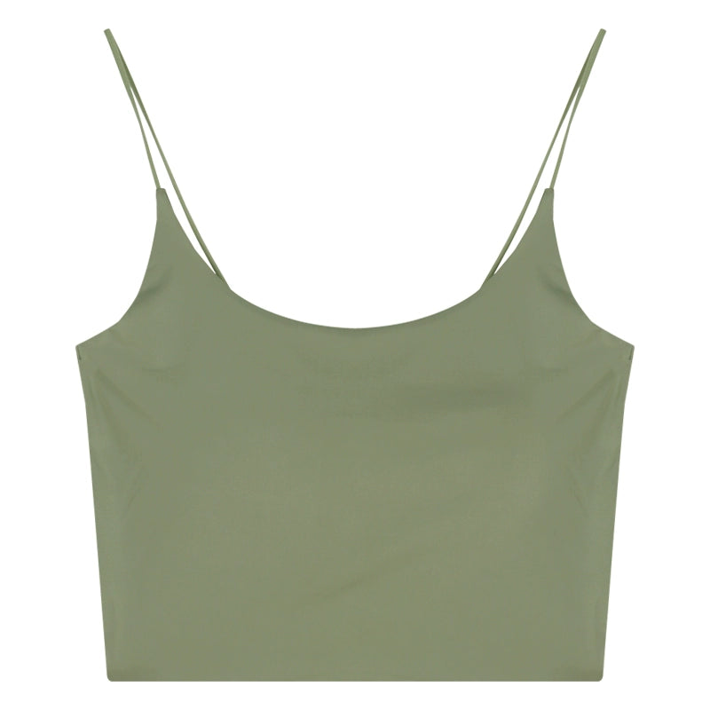 White Seamless Padded Cami Top – Slim-Fit Cropped Bralette (Available in 5 Colors)