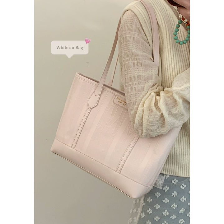 Korean Chic Large-Capacity Tote Bag – Elegant Commuter Shoulder Handbag (Available in 3 Colors)