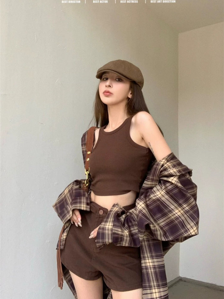 Vintage Plaid Long Sleeve Shirt – Relaxed Sun-Protective Overshirt