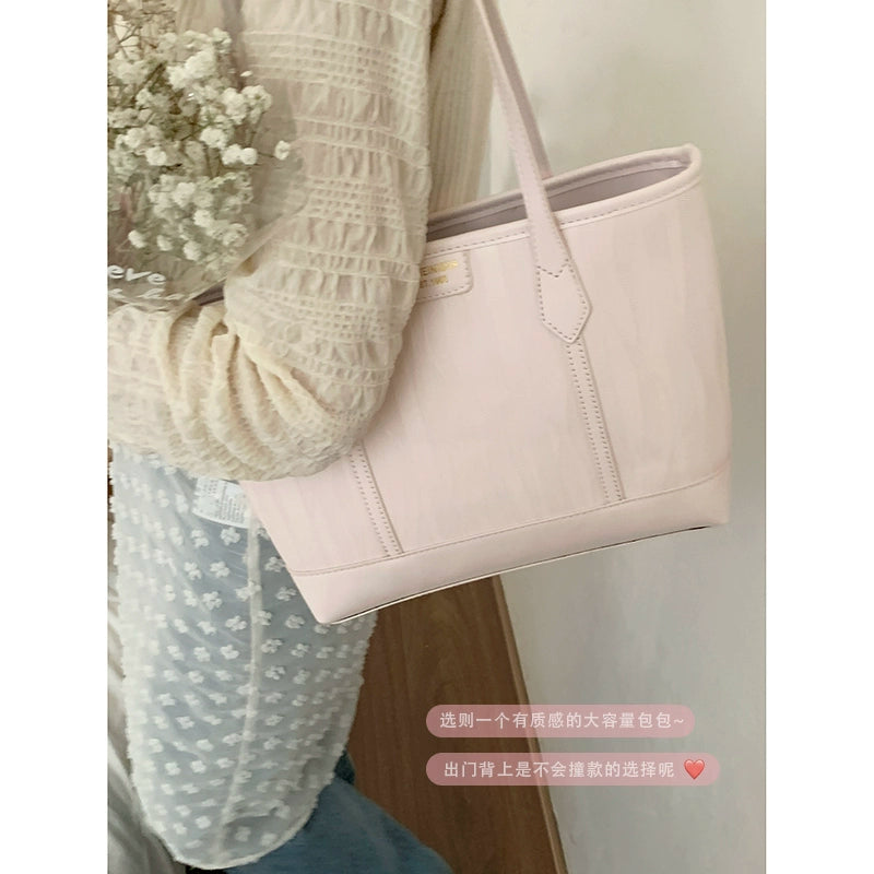 Korean Chic Large-Capacity Tote Bag – Elegant Commuter Shoulder Handbag (Available in 3 Colors)