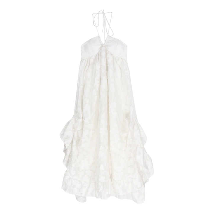 French-Style Halter Backless Maxi Dress – Summer Vacation A-Line Dress for Women