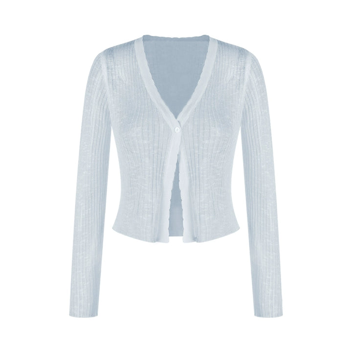 V-Neck Knit Cardigan – Lightweight Sheer Sun Protection Cover-Up (Available in 6 Colors)