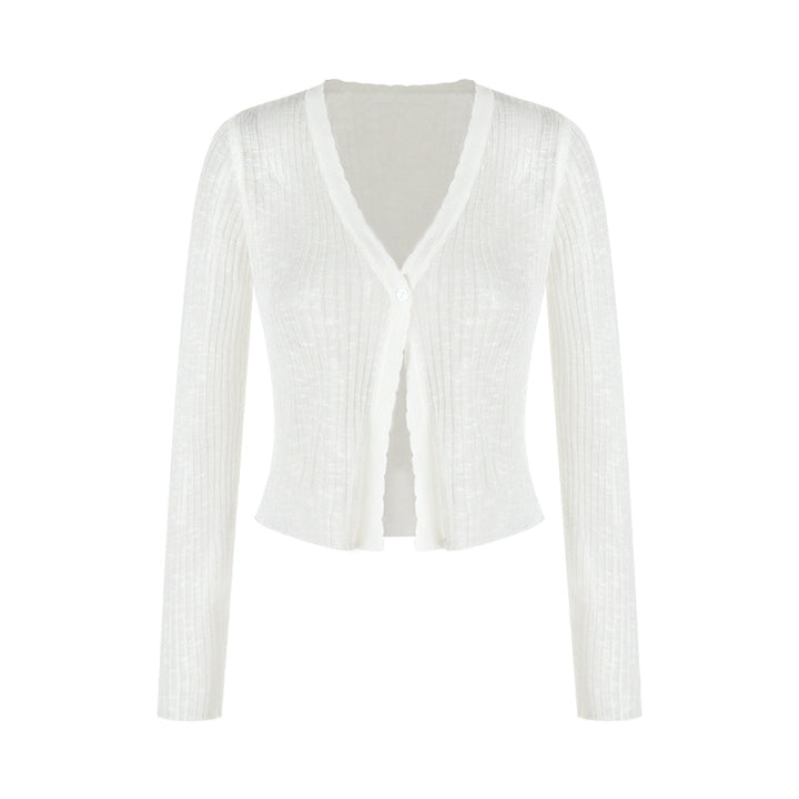 V-Neck Knit Cardigan – Lightweight Sheer Sun Protection Cover-Up (Available in 6 Colors)