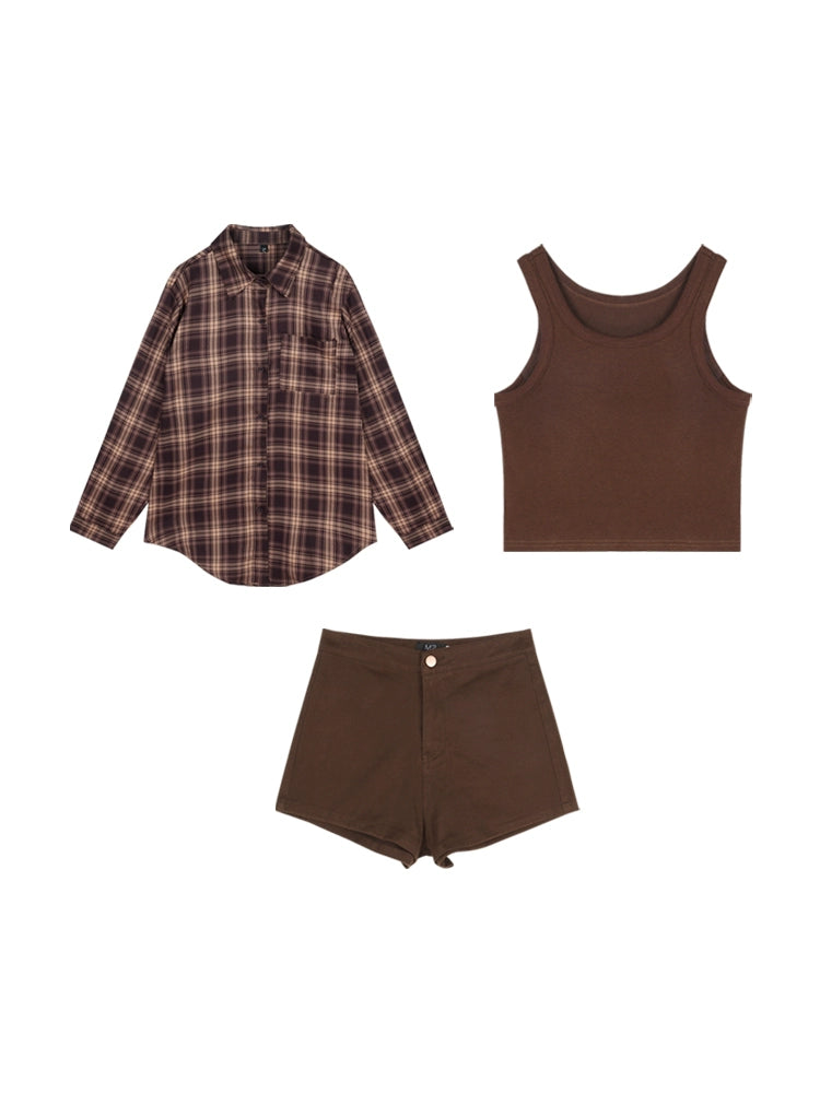 Vintage Plaid Long Sleeve Shirt – Relaxed Sun-Protective Overshirt