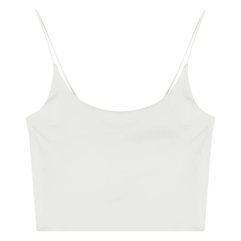 White Seamless Padded Cami Top – Slim-Fit Cropped Bralette (Available in 5 Colors)