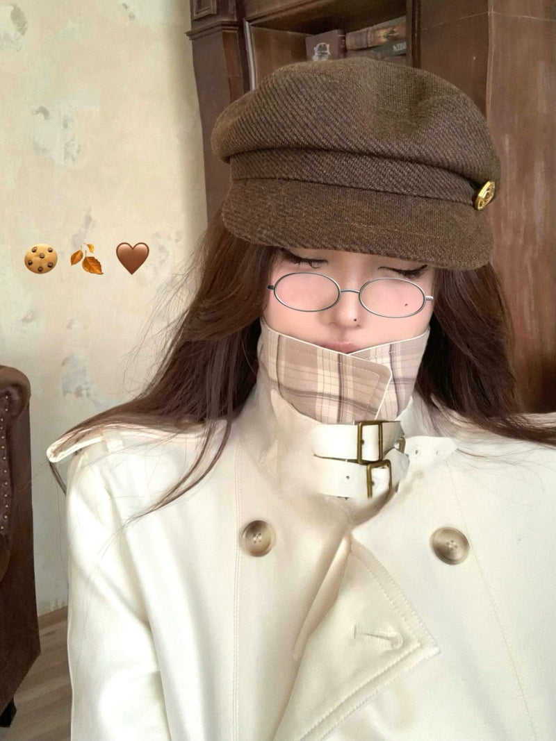 Navy Stand-Collar Trench Jacket – Elegant Slim-Fit British Style Coat (Available in 2 Colors)