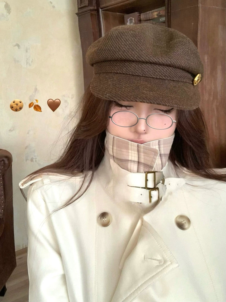 Navy Stand-Collar Trench Jacket – Elegant Slim-Fit British Style Coat (Available in 2 Colors)