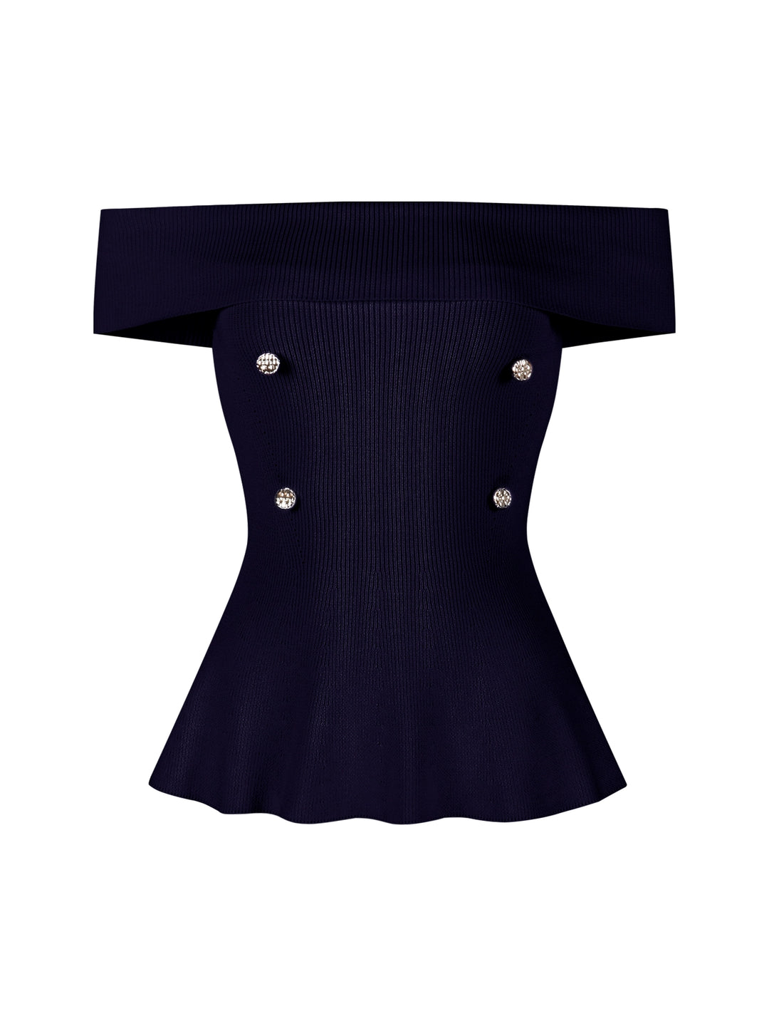 Off-Shoulder Knit Top – Slim-Fit Short Sleeve Cropped Tee (Available in 3 Colors)