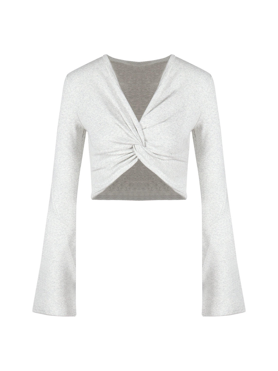 Twisted V-Neck Long Sleeve Crop Top – American Sexy Slim-Fit Tee (Available in 2 Colors)