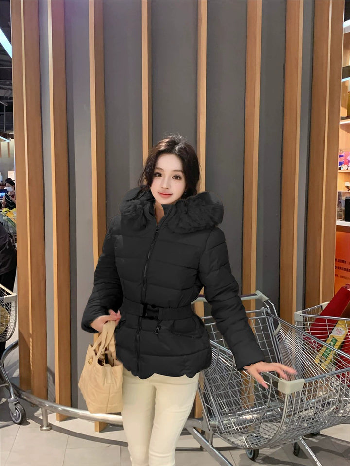 White Faux Fur Hooded Puffer Jacket – Warm Quilted Winter Coat (Available in 2 Colors)