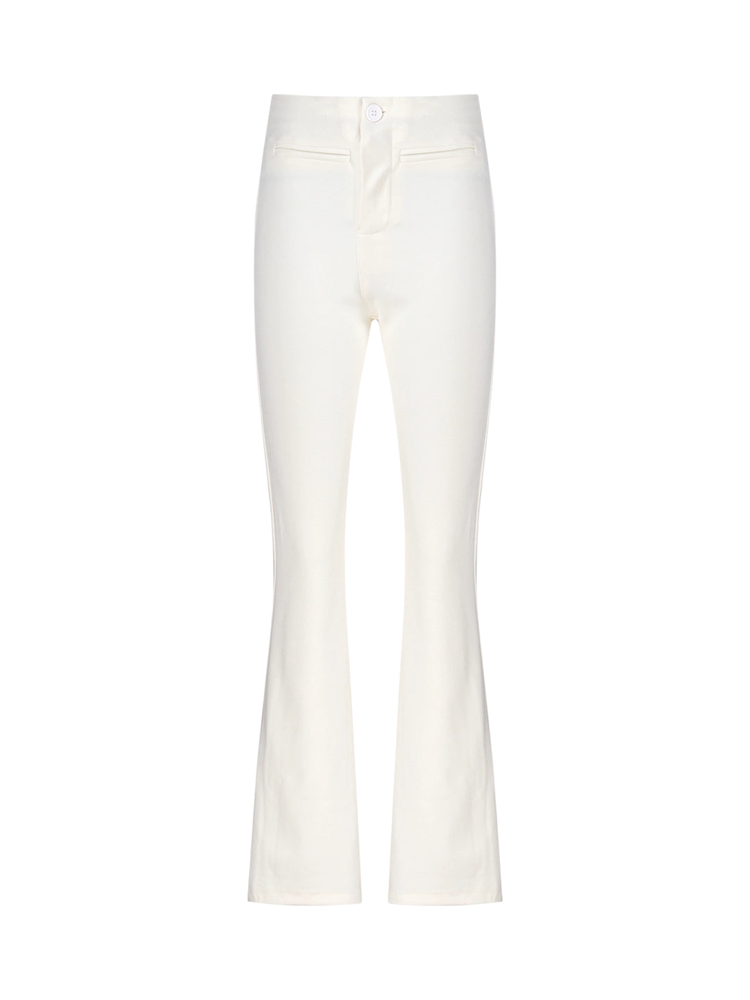 Black Flared Slim-Fit Trousers – High-Waist Stretch Dress Pants (Available in 2 Colors)