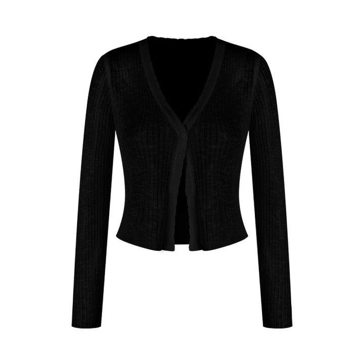 V-Neck Knit Cardigan – Lightweight Sheer Sun Protection Cover-Up (Available in 6 Colors)