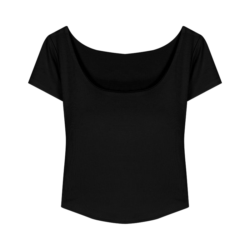U-Neck Padded Short Sleeve Fitted Top – Pure Desire Style (Available in 4 Colors)