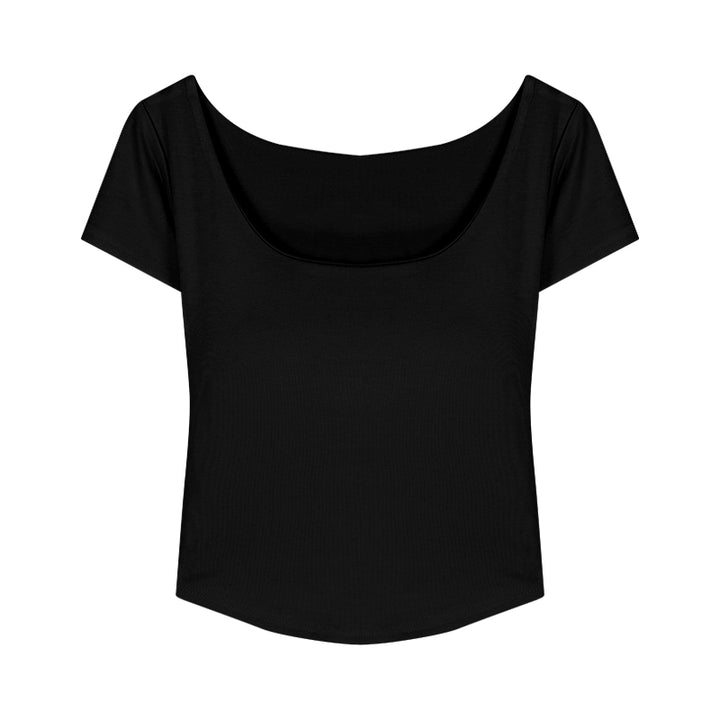 U-Neck Padded Short Sleeve Fitted Top – Pure Desire Style (Available in 4 Colors)