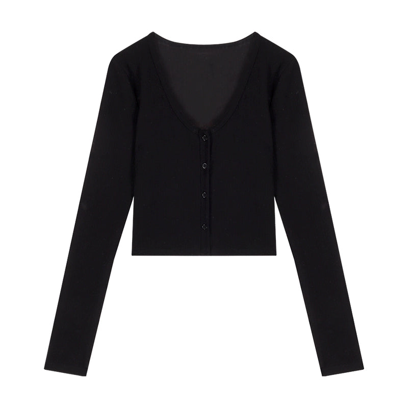 Black Knit Cardigan, Tube Top & Flared Pants Set – Trendy Three-Piece Casual Outfit