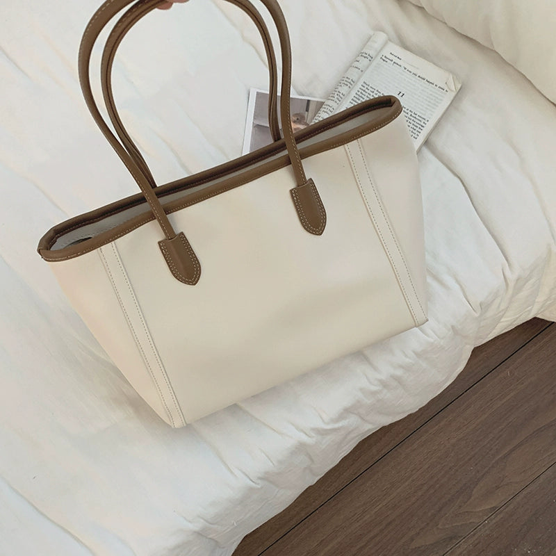 Vintage Large Capacity Tote Bag – 2025 Korean-Style Commuter Shoulder Bag for Women (Available in 4 Colors)