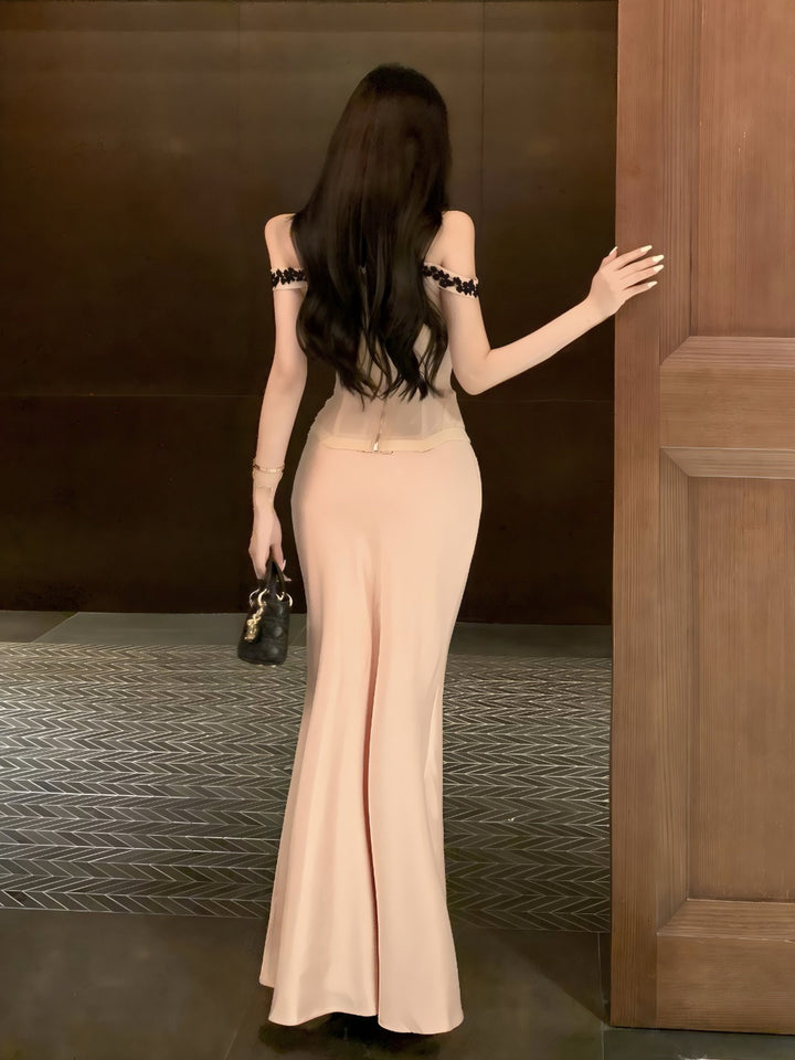 Elegant Satin Camisole Top & Mermaid Skirt Set – Pure Desire Style Two-Piece Dress