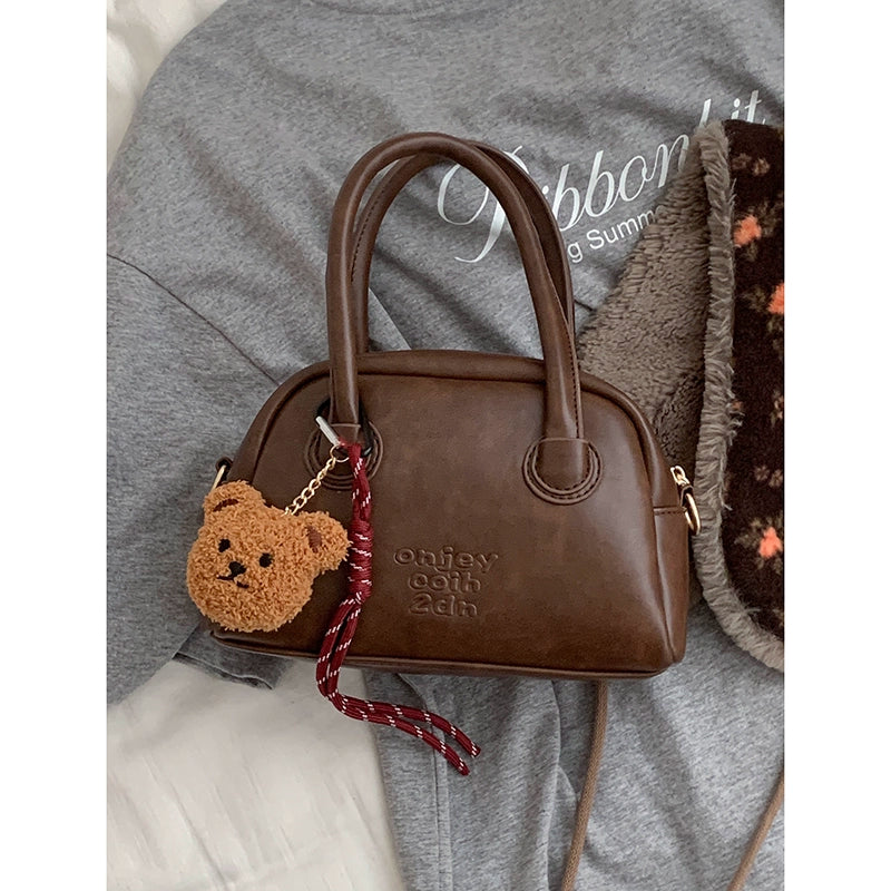 Korean Retro Bowling Handbag – Multi-Functional Shoulder & Crossbody Pillow Bag (Available in 4 Colors)